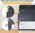 XL Stainless Steel Cat Litter Box with ABS Enclosed Lid, 180° Flip-Top Design, High Sided Leak-Proof Pan, Charcoal Odor Control Filter, Easy Clean for Large & Multi-Cat Homes
