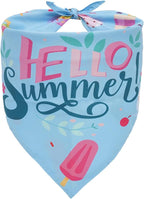 Summer Dog Bandana for Small Dogs - Double-Sided Blue Popsicle Scarf, Breathable Pet Bib Accessories for Beach Pool Party, Boy Girl Pups (9-14" Neck)