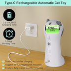TBTeek Cat Toy, Automatic Motion-Activated, 5 Fun Patterns, 4 Speed Modes, Adjustable Light Angles, Random Rotating Trajectory, Rechargeable
