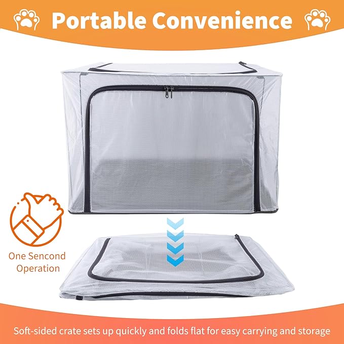 Cat Litter Box Cover with Front and Top Flip-Up Lid,Foldable Waterprof Cat Litter Cover for Odor Control,Easy Access(24x17x16inch)
