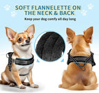 SlowTon No Pull Small Dog Harness and Leash Set, Puppy Soft Vest Harness Neck & Chest Adjustable, Reflective Lightweight Harness & Anti-Twist Pet Lead Combo for Small Medium Dogs (Black, XS)