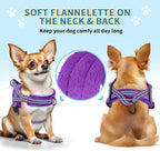 SlowTon No Pull Small Dog Harness and Leash Set, Puppy Soft Vest Harness Neck & Chest Adjustable, Reflective Lightweight Harness & Anti-Twist Pet Lead Combo for Small Medium Dogs (PU-Front Clip, XXS)