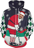 Artsadd Custom Face Unisex athletic Pockets Sweatshirt Loose Hoodie Custom Christmas Long Sleeve Sweatshirt Hooded Pullover