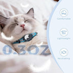 Breakaway AirTag Cat Collar, Reflective Cat Tracker Collar with Air Tag Holder and Bell, Safety Elastic Band Cat GPS Collars for Girl Boy Cats, Kittens and Puppies (Blue, 8-13'')
