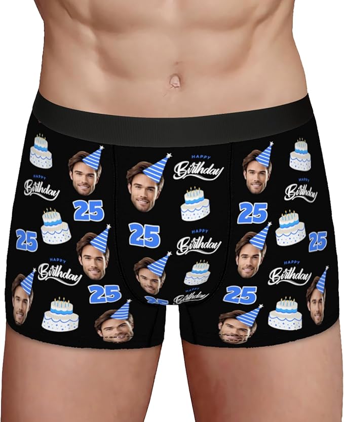 Personalized Underwear for Men with Face Custom Face Boxers Customized Boxer Briefs Funny Gifts for Him Husband Boyfriend