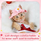Weewooday 5 Pieces Cat Costume Bunny Hat Outfit with Ears Funny Cat Hat and Small Dogs Kitten Puppy Party Easter Costume Accessory Headwear(Chic Style)