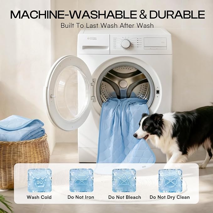 Luciphia Waterproof Cooling Blanket for Dogs Couch Cover Q-MAX>0.5, Leakproof Pet Mat Non-Slip for Cat Puppy Crate Bed Protector Outdoor Throw (Light Blue, 60x80 inches)