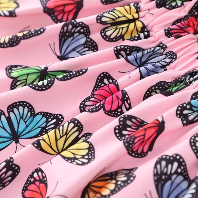 Akyzic Little Girl Skirt Outfit Two Piece Spring Summer Outfit Butterfly Dress Cat Print Skirt Toddler Girl Outfit Set