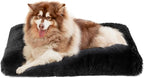 EHEYCIGA Fluffy XXL Dog Crate Pad, Plush Faux Fur Dog Bed for Extra Large Dogs, Calming Anti Anxiety XXL Bed, Washable Soft Warm Crate Mat with Non-Slip Bottom, Black