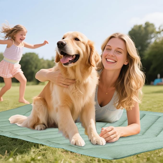 Cooling Mat for Dogs, Ice Green 48" X 28" Self-Coolings Foldable Dog Cooling Mat Pet Blanket, Breathable, Washable Cooling Dog Pad for Dogs & Cats, Summer Relief Travel Indoor Washable-B Size