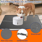 XXXXL Largest Pet Food Mat, 51.2"x25.6"(130cmx65cm) Silicone Dog Mats for Food and Water, Nonslip Pet Feeding Mats for Floors,Dog Cat Bowl Mat with Raised Edges, Lake Blue