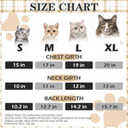EXPAWLORER Plaid Cat Hoodie - British Style Warm Cat Sweater Shirt with Leash Hole,Pet Clothes Outfits,Winter Coat Apparel for Puppy Cats Girl Boy-Kitten Apparel,Beige XL