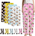 Custom Couple Pajama Pants Sock with Funny Face, Personalized PJ Anniversary Birthday Women Men Pants