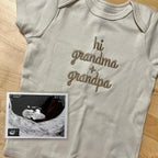 COUPLEHOODIES Personalized Baby Onesie Bodysuit – Custom Embroidery Gift for Pregnancy Reveal Baby Shower or First Grandchild