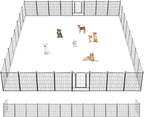 Dog Playpen 32 inch 32 Panels Indoor Outdoor Dog Pen for Medium/Small Dogs Heavy Duty Metal Dog Fence Outdoor for Yard, Puppy Playpen with Door Portable Pet Fence for RV Camping Yard
