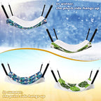 Jetec 2 Pack Cat Hammock for Cage, Catio Accessories Reversible Soft Cats Bed with Adjustable Straps and Hooks Double-Sided Linen and Fleece Hanging Hammock for Cats, Kitten(Monstera Leaf,L)