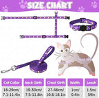 2 Pack Cat Harness and Leash with Collar Set, Escape Proof Cat Harness Adjustable Kitten Harness Glow in The Dark for Small Medium Cats