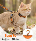 Halypet 2-Pack Cat Harness and Leash Set, Escape Proof 3-in-1 Adjustable Harness for Cats, Soft Lightweight, Easy On & Control for Walking, Travel & Outdoor Use, Vibrant Leopard Orange, Small