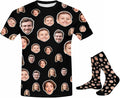 M YESCUSTOM Custom Funny Tshirts for Men Women Personalized Face Tshirt with Picture Customized Tee Gift for Dad Mom Husband