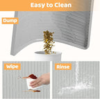 Silicone Cat & Dog Food Mat, 54" x 27.5" Extra Large Pet Feeding Mat for Cats and Dogs Bowl, Pet Placemat for Food and Water with Raised Edge, Waterproof, Leakproof (Grey)