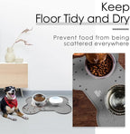 Super Design Dog Food Mat Dog Bowl Tray for Food and Water, Silicone Non-Spill Waterproof Pet Feeding Mat Puppy Placemat Easy-Clean, 20.5" x 14.5", Grey