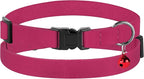 Breakaway Cat Collar Leather with Removable Bell - 13 Colors Available - Soft Adjustable Girl Boy Safety Lightweight Pet Kitten Collars Pink Brown Blue Green Red Orange Black (Pink)