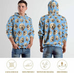 Artsadd Custom Face Unisex athletic Pockets Sweatshirt Loose Hoodie Custom Christmas Long Sleeve Sweatshirt Hooded Pullover