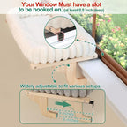 Zakkart SnugCloud Cat Window Perch with 4-Sided Bolster - Large Cat Hammock for Window Sill - Solid Hardwood & Metal Frame - Window Seat for Pets (Natural Color Wood w/Gray Bed, Large)