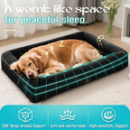 Waterproof Memory Foam Dog Beds for Small Dogs Non-Slip Orthopedic Dog Beds Washable Couch Pet Bed with Removable Cover (Black, Small)