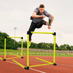 Hurdles Training Equipment, Adjustable Height Hurdles Track and Field, Agility Speed Jumping Training Equipment for Soccer Basketball Football Dogs, Detachable-Green