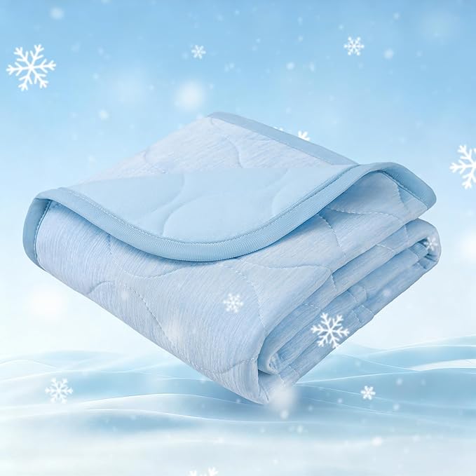 Luciphia Waterproof Cooling Blanket for Dogs Couch Cover Q-MAX>0.5, Leakproof Pet Mat Non-Slip for Cat Puppy Crate Bed Protector Outdoor Throw (Light Blue, 60x80 inches)