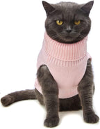 Cat Sweater, Acrylic Turtleneck Sleeveless, Light Pink, Small (Winter, Warm, Comfortable, Unisex, 14 Colors, 4 Sizes, Hand Wash)