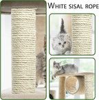 Natural Sisal Rope 1/4 Inch 32-Feet for Cat Tree Tower Repair and Replace Scratching Post, DIY Hemp Twine Rope for Cat Scratching Furniture Window Perch and Crafts Gardening Home Decorating