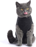 Stretchy Cat Sweater - 17 Colors & 6 Sizes | Snug Winter-Ready Knit for Boy/Girl Cats & Kittens(Dark Gray, Small)