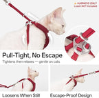 Escape Proof Y Shape Cat Harness Anti-Choke Buckle Adjustable Comfortable Padded Cat Vest Harness Anti Escape Cat Rope Harness for Kitten Small Medium Large Cats (Black, S)