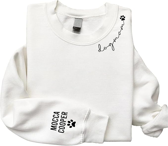 Personalized Dog Mom Sweatshirt, Custom Pet Name Sweater for Women, Dog Lover Gift, Cute Pet Apparel