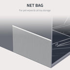 Aokeyee Cat Litter Box Enclosure Splash Guard, High Side All-Inclusive Waterproof, Gray Foldable Pet Litter Box Shield with 2 Hooks, Anti-Leakage, Dust Control, Easy to Clean
