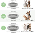 LESYPET Round Cat Bed for Cats Small Dogs, 19'' W×2'' H Cat Donut Beds for Indoor Cats Raised Pillow Pet Mat Non-Slip Bottom Machine Washable, Grey