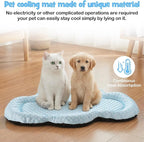 Cooling Mat Summer Cool Pet Cat Sleeping Pad Thicken Puppy Sleeping Blanket Cloud Washable Breathable Non-Slip Pup Cat Pad for Summer Pet Chair Floor Kennel(Blue,26" X 16")