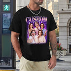 M YESCUSTOM Custom Funny Tshirts for Men Women Personalized Face Tshirt with Picture Customized Tee Gift for Dad Mom Husband