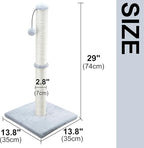 Dimaka 29" Height Tall Cat Scratching Post, Claw Scratcher with Sisal Rope and Covered with Soft Smooth Plush, Vertical Scratch [Full Strectch] for Standard Size Cats(Grey, 29 inches for All Cats)