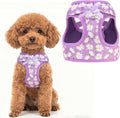 PUPTECK Dog Harness for Puppy and Small Sized Dogs, Step-in No Pull Soft Mesh Vest Harness for Cats Small Pets Walking, Purple Dasiy, New S