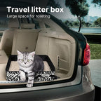 Portable Litter Box for Cats Kitten Foldable Travel Litter Box with Lid, Leak-Proof No Smell Easy to Carry, Clean and Store Easy for Car Travel, Hotle Stays and Road Trip 18x14x5.5 Inches