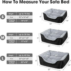 JOEJOY Rectangle Dog Bed for Large Medium Small Dogs - Washable Orthopedic Sofa Bed, Soft Breathable Puppy & Pet Cuddler, Durable Calming Dog Bed with Anti-Slip Bottom, Multiple Sizes, Black