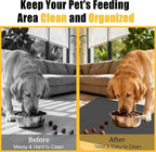 51.2"x25.6"(130cm×65cm) Largest Dog Food Mat, XXXXL Silicone Dog and Cat Mat for Food and Water Bowls, Thinken Waterproof Non-Slip XXXL Pet Feeding Mat for Floors, Dark Blue