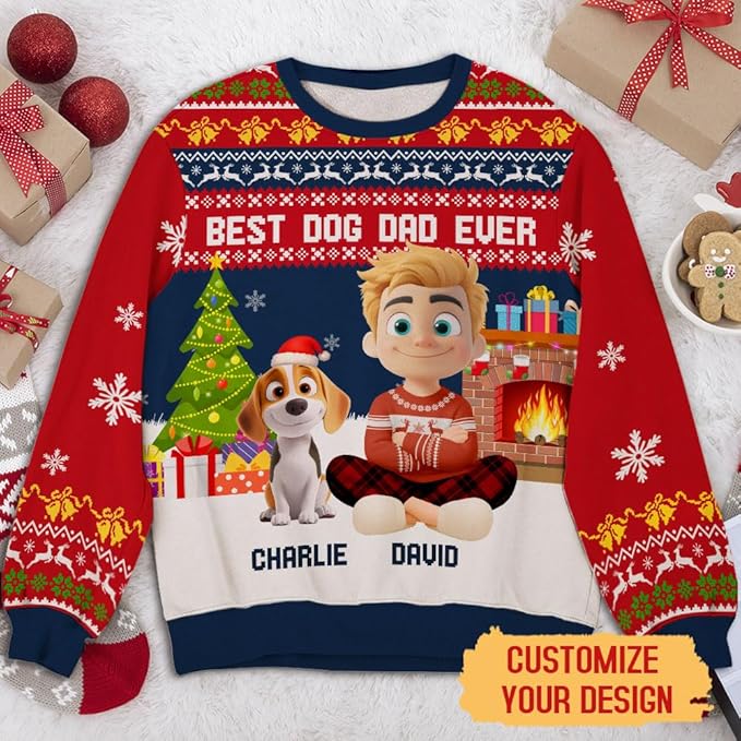 Wrappiness A Girl And Her Dog Christmas Sweatshirt - Cozy Unisex Fit Custom Shirt - Cute for Women Pet Lovers