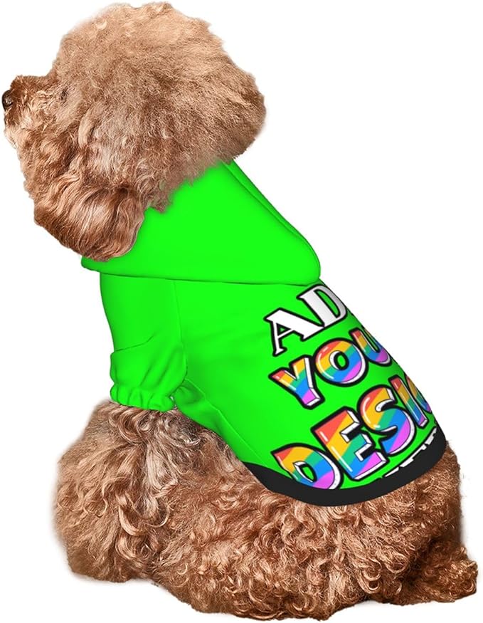 Dog Hoodie Design Your Own Personalized Pet Hoodies Small Pets Wear Shirt Customized Dog Clothes Custom Hooded Sweatshirt Pullover Text Image Dogs Puppy Cat and Kitten, Lime, XL,
