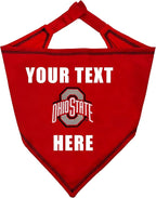 NCAA Ohio State Buckeyes Personalized Tie Bandana for Dogs & Cats, Size Small/Medium. Custom Dog Bandana Scarf Bib for Pet Cat Dog. The Ultimate Game-Day & Party Customizable Bandana