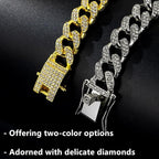 2 Pcs Diamond Cuban Link Kitten Walking Collar with Secure Buckle Pet Rhinestones Necklace Metal Chain Jewelry Accessories for Cats Dogs Kittens Puppies, Gold and Slivery (11inch)
