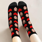 D-Story Custom Face Socks, Personalized Photo Picture on Socks, Unisex Athletic Crew Socks for Men Women